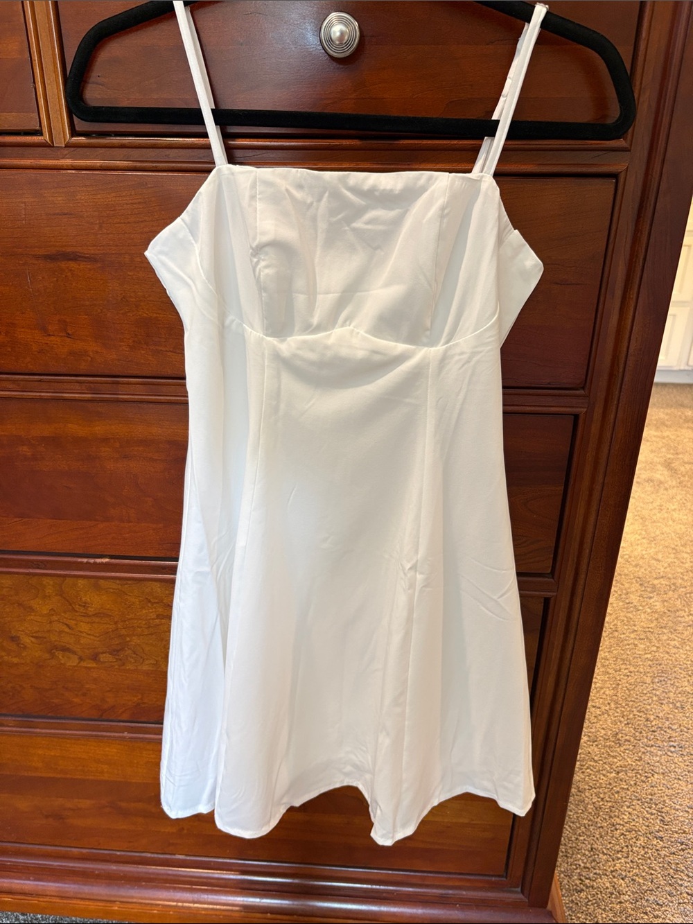 White Spaghetti Strap Mini Dress